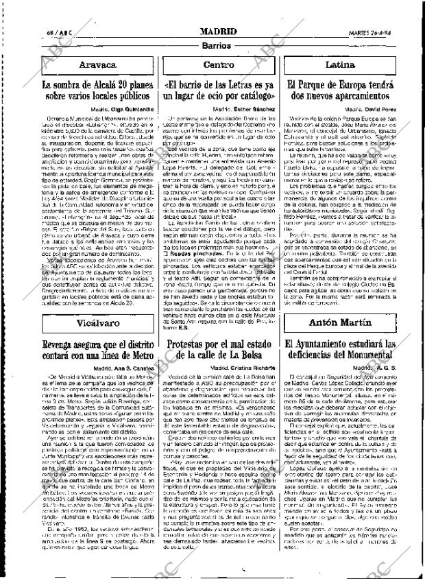 ABC MADRID 26-04-1994 página 68