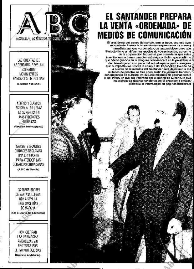 ABC SEVILLA 27-04-1994 página 1