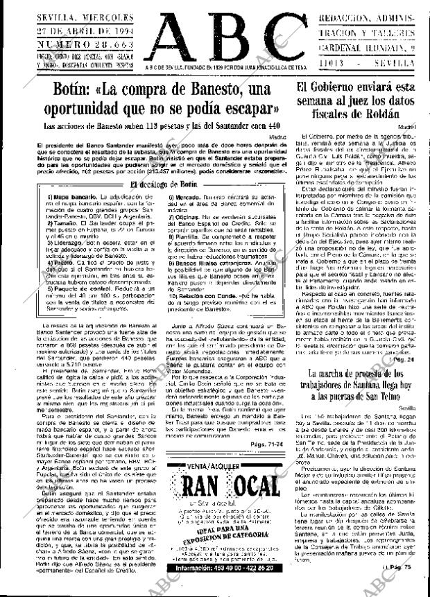 ABC SEVILLA 27-04-1994 página 15