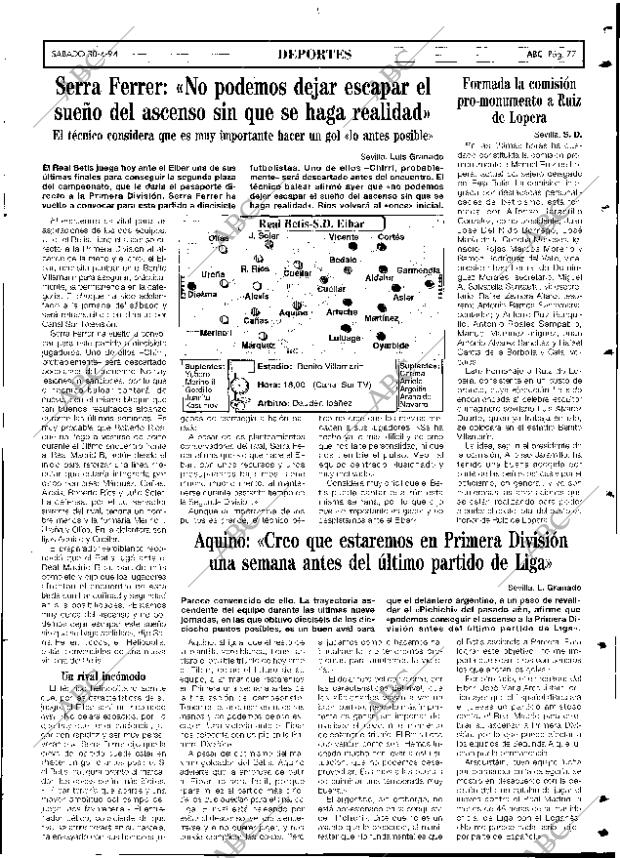 ABC SEVILLA 30-04-1994 página 77