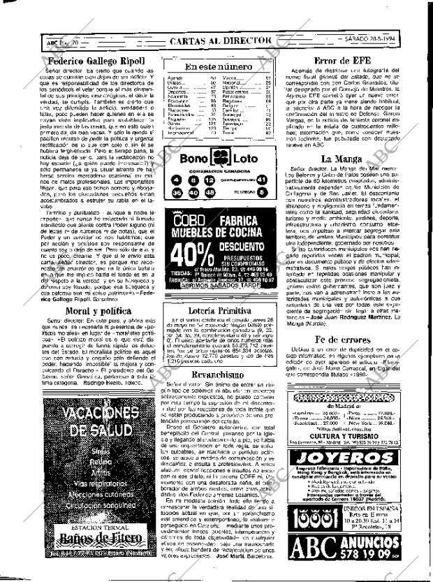 ABC MADRID 28-05-1994 página 20