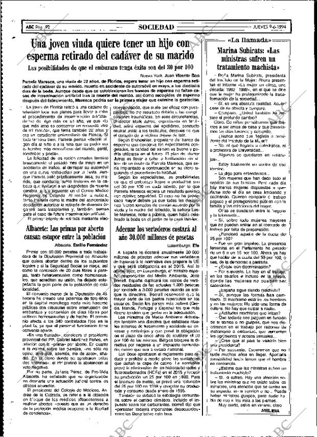 ABC MADRID 09-06-1994 página 92