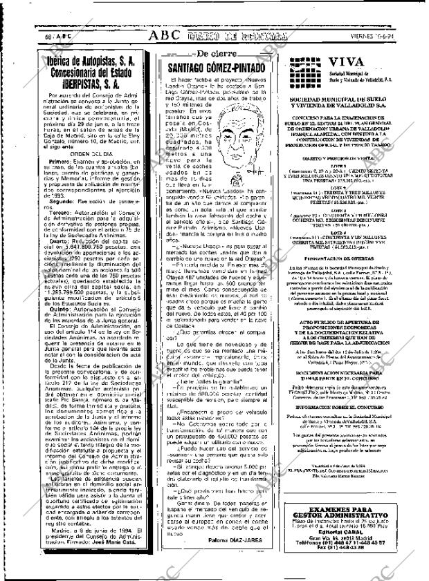 ABC MADRID 10-06-1994 página 68