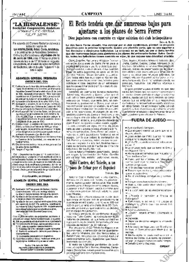 ABC SEVILLA 13-06-1994 página 104