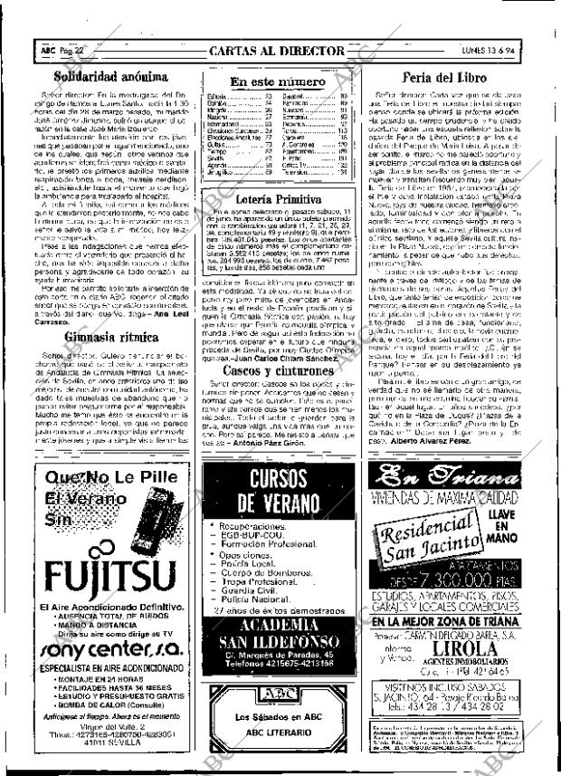 ABC SEVILLA 13-06-1994 página 22