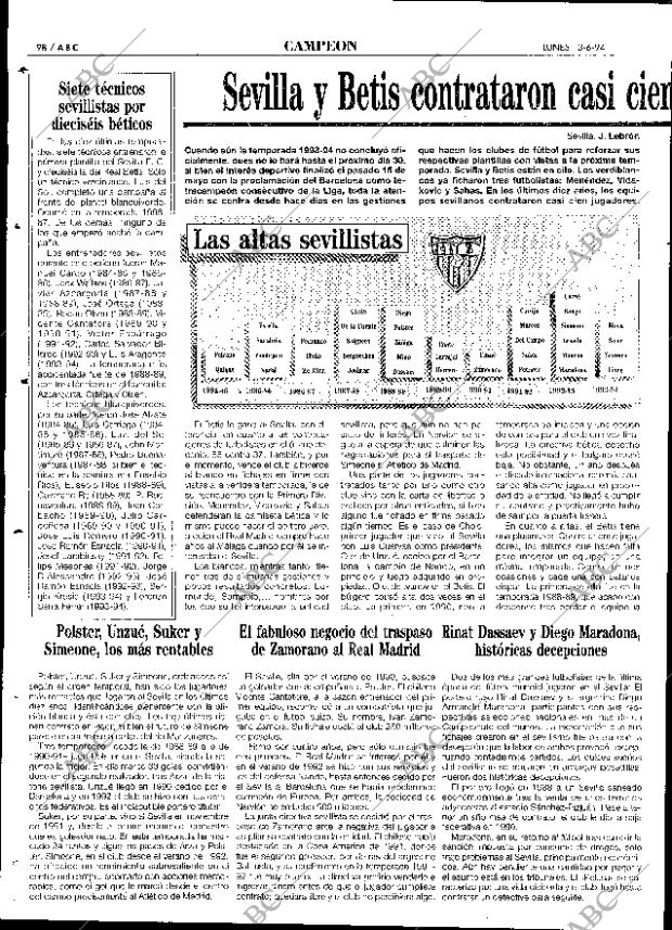 ABC SEVILLA 13-06-1994 página 98