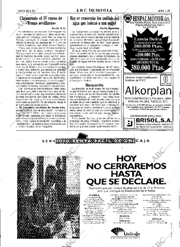 ABC SEVILLA 20-06-1994 página 49