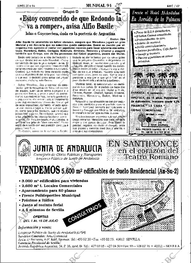 ABC SEVILLA 20-06-1994 página 69