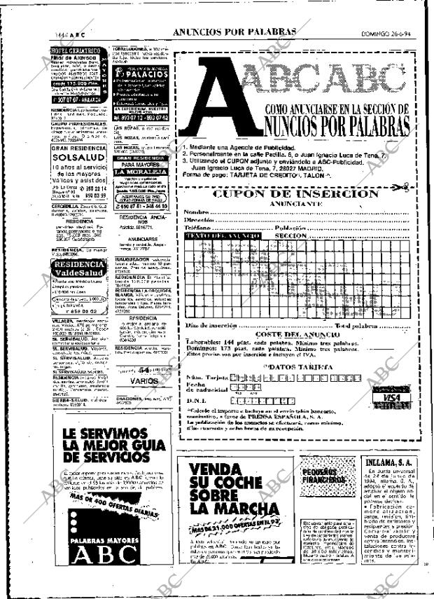 ABC MADRID 26-06-1994 página 144