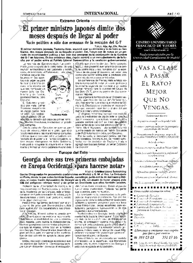 ABC MADRID 26-06-1994 página 43