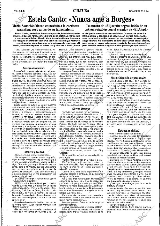 ABC MADRID 26-06-1994 página 92