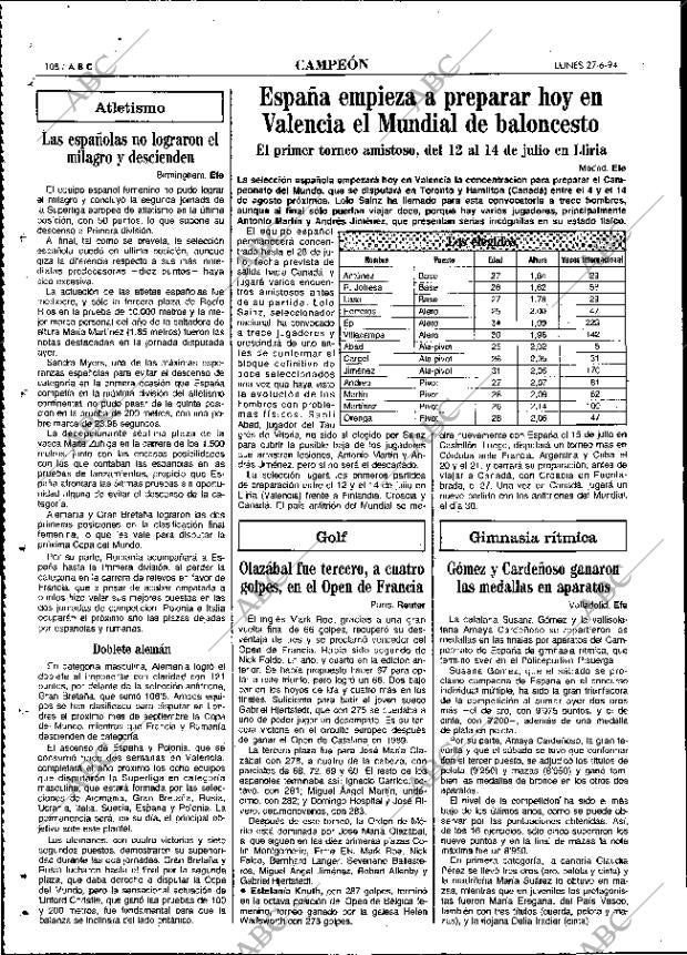 ABC MADRID 27-06-1994 página 108