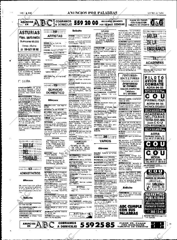 ABC MADRID 27-06-1994 página 140