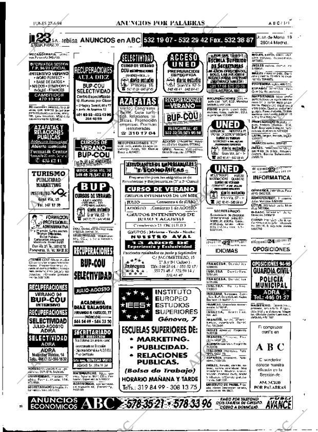ABC MADRID 27-06-1994 página 141