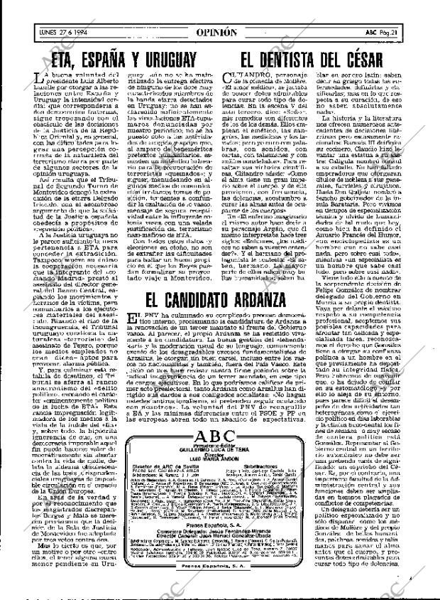 ABC MADRID 27-06-1994 página 21