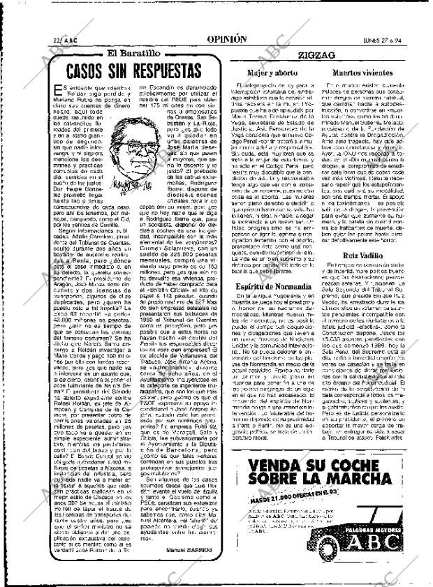ABC MADRID 27-06-1994 página 22