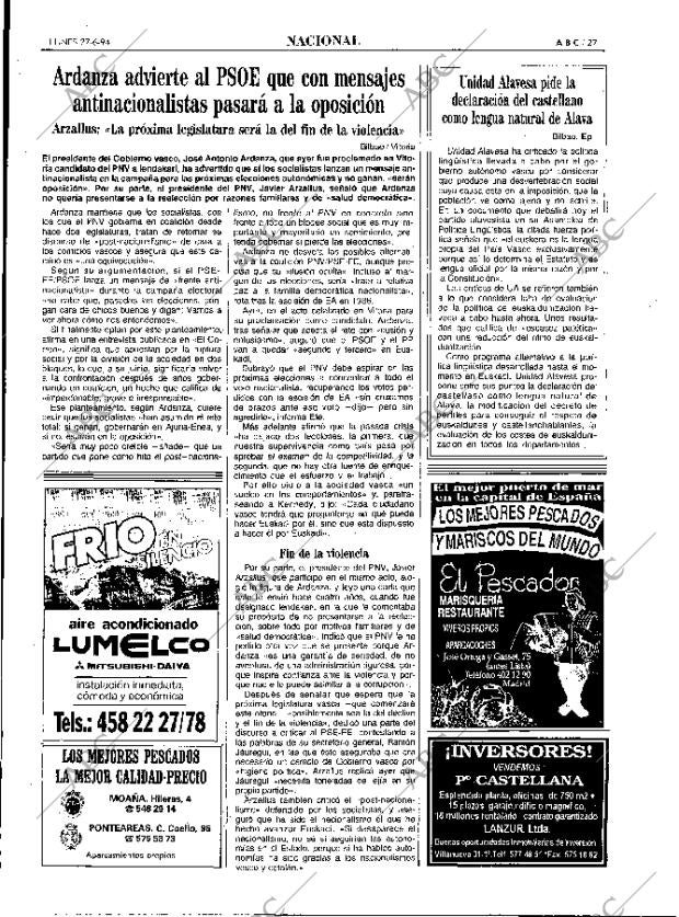 ABC MADRID 27-06-1994 página 27