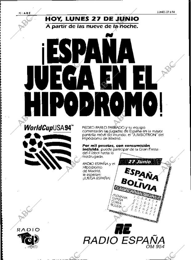 ABC MADRID 27-06-1994 página 70