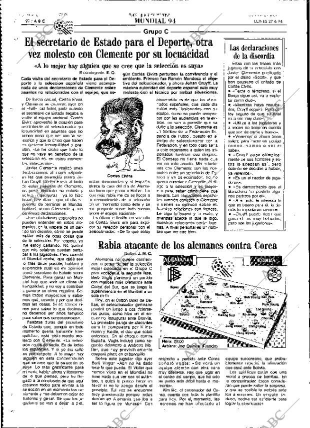 ABC MADRID 27-06-1994 página 92