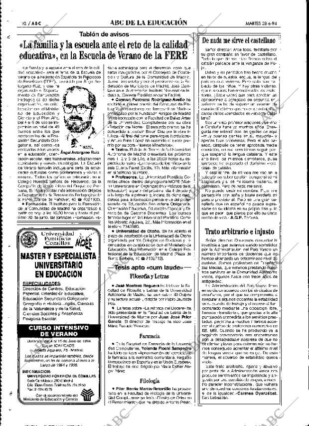 ABC MADRID 28-06-1994 página 92