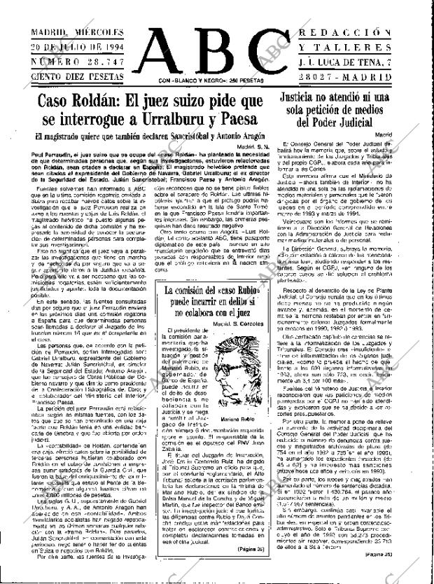 ABC MADRID 20-07-1994 página 15