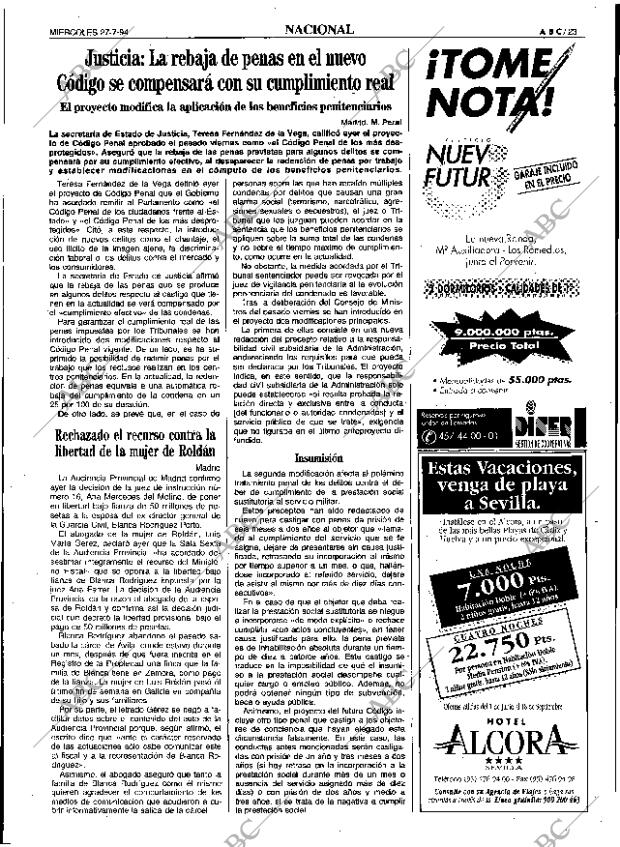 ABC SEVILLA 27-07-1994 página 23