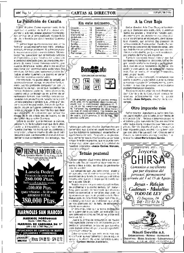 ABC SEVILLA 28-07-1994 página 14