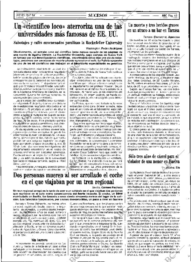 ABC SEVILLA 28-07-1994 página 63