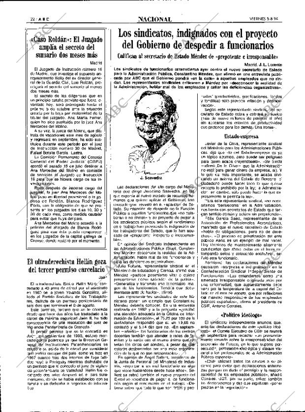 ABC MADRID 05-08-1994 página 22