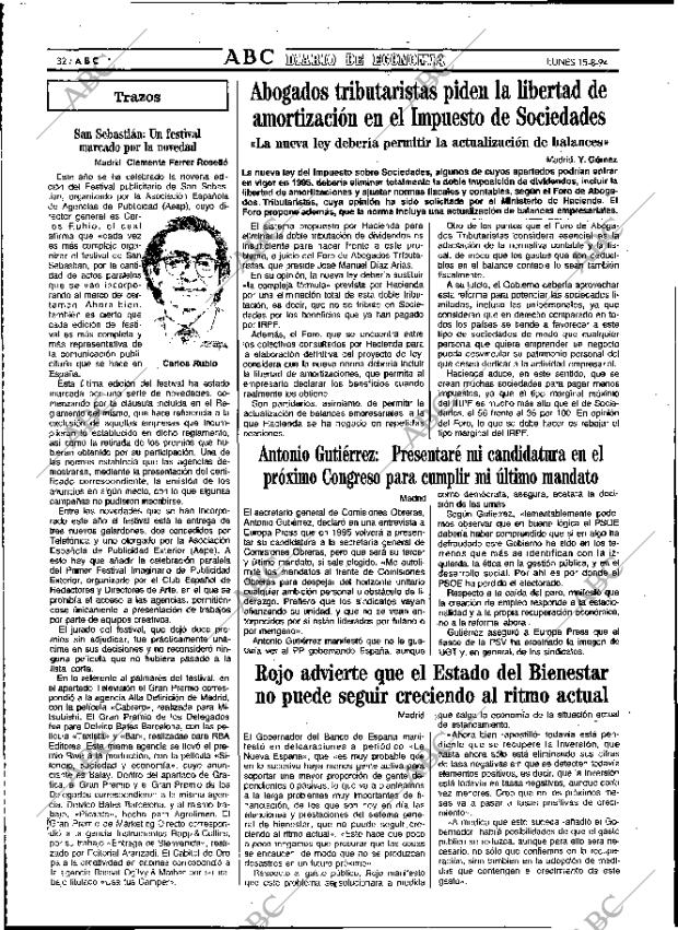 ABC MADRID 15-08-1994 página 32