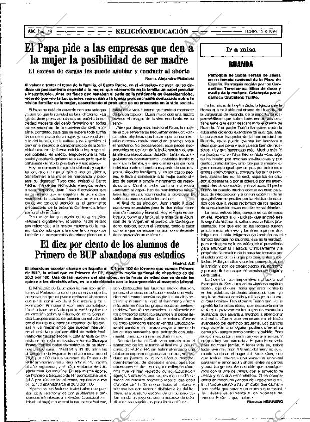 ABC MADRID 15-08-1994 página 44