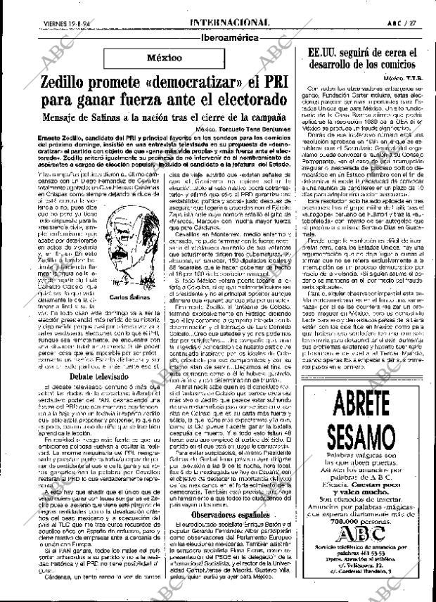 ABC SEVILLA 19-08-1994 página 27