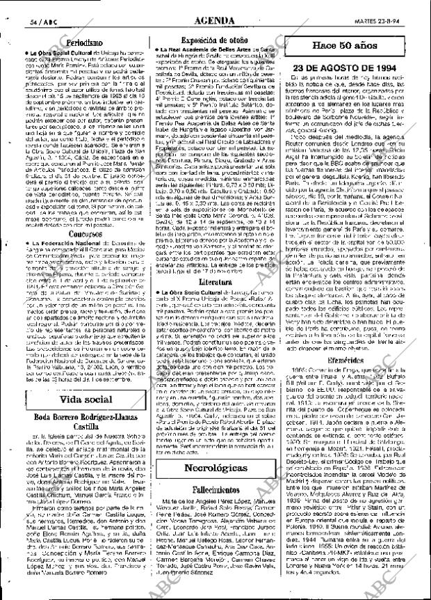 ABC SEVILLA 23-08-1994 página 54