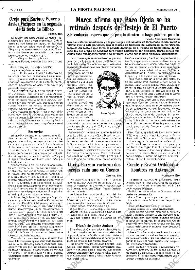 ABC SEVILLA 23-08-1994 página 74