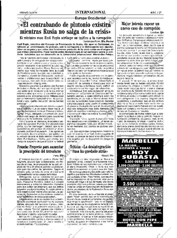 ABC MADRID 26-08-1994 página 27