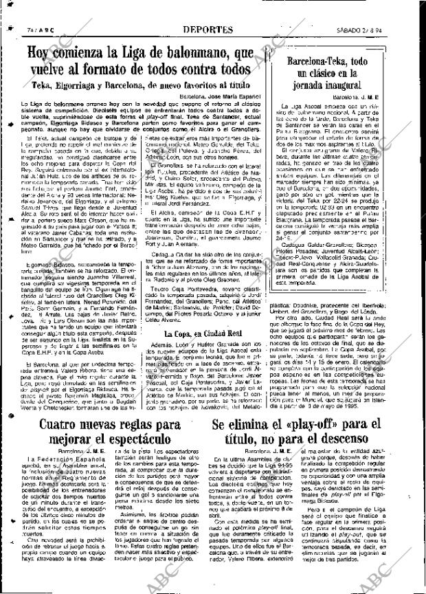 ABC MADRID 27-08-1994 página 74