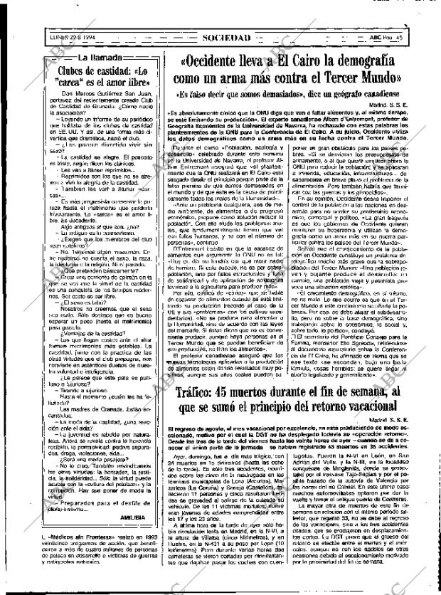 ABC MADRID 29-08-1994 página 45