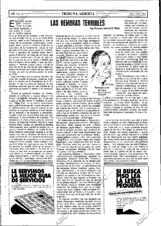 ABC MADRID 29-08-1994 página 72