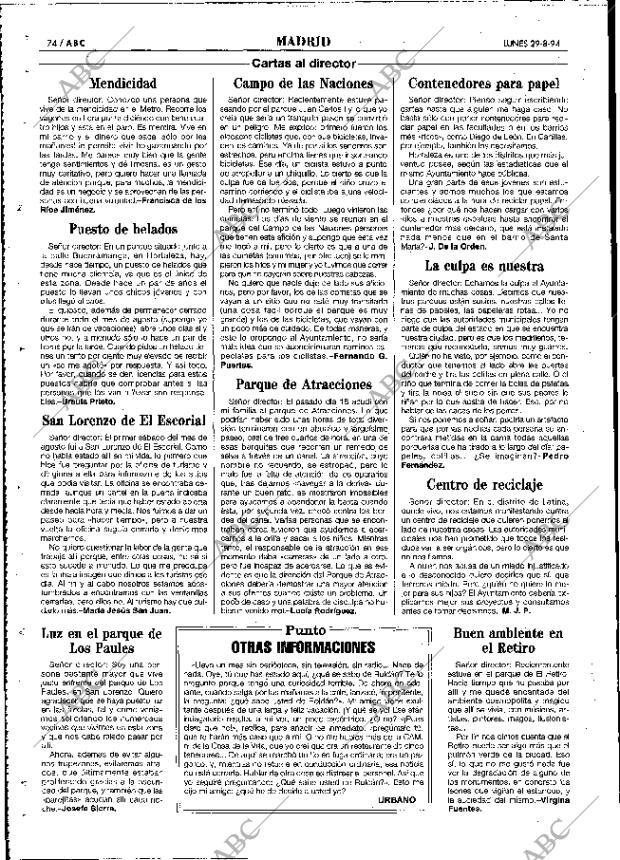 ABC MADRID 29-08-1994 página 74