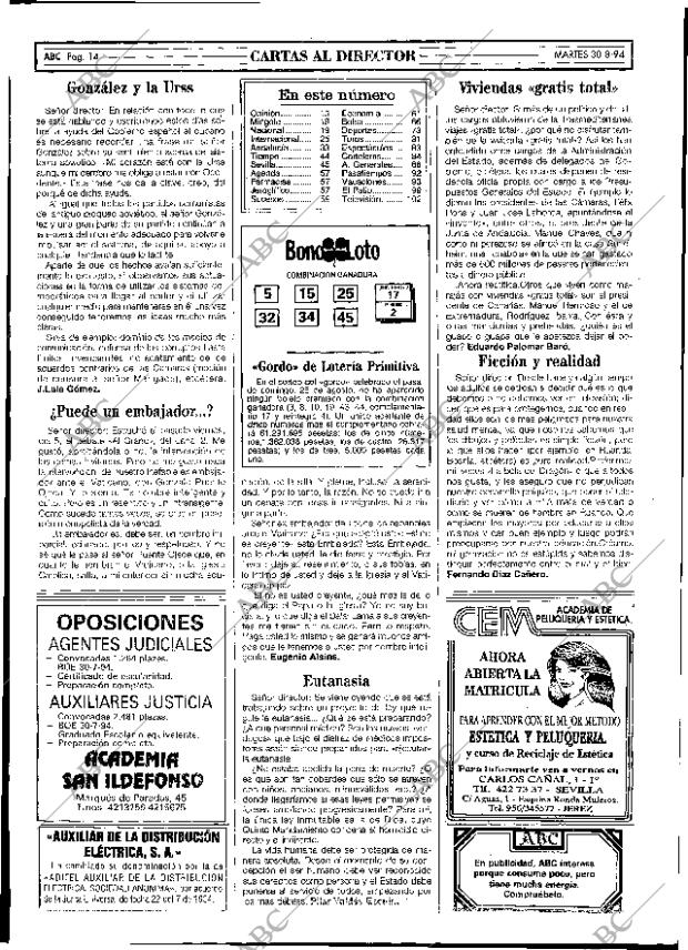ABC SEVILLA 30-08-1994 página 14