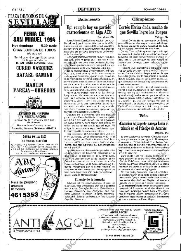 ABC SEVILLA 25-09-1994 página 118