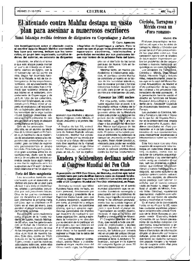 ABC SEVILLA 21-10-1994 página 45