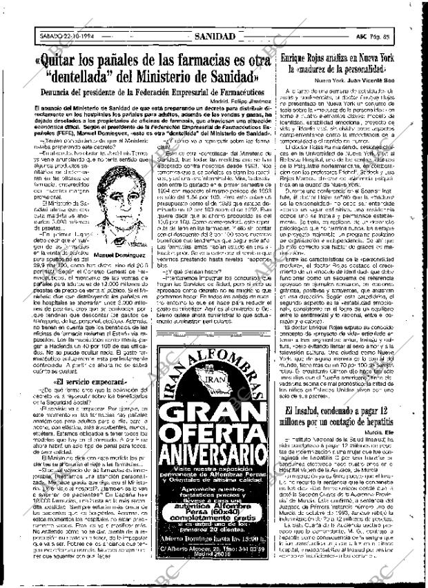 ABC MADRID 22-10-1994 página 85