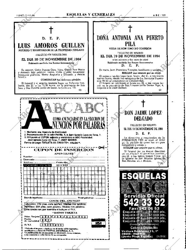 ABC MADRID 21-11-1994 página 109