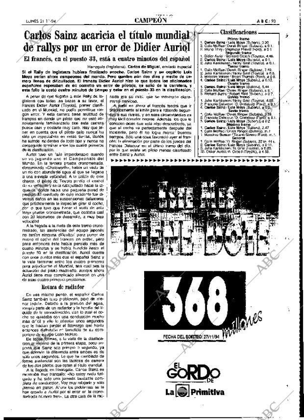 ABC MADRID 21-11-1994 página 93