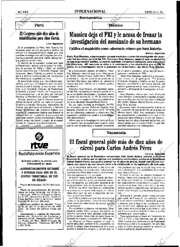 ABC MADRID 24-11-1994 página 44
