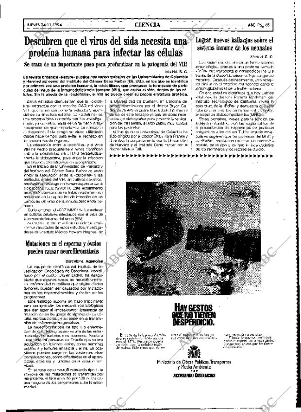 ABC MADRID 24-11-1994 página 65