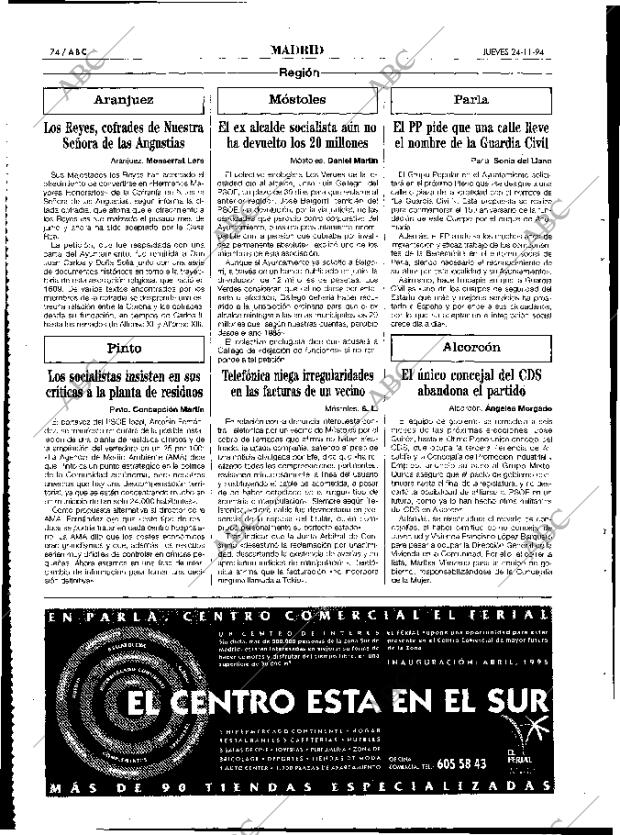 ABC MADRID 24-11-1994 página 74