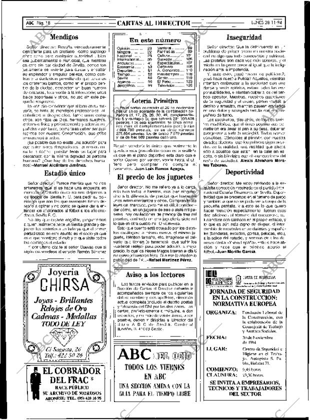 ABC SEVILLA 28-11-1994 página 18