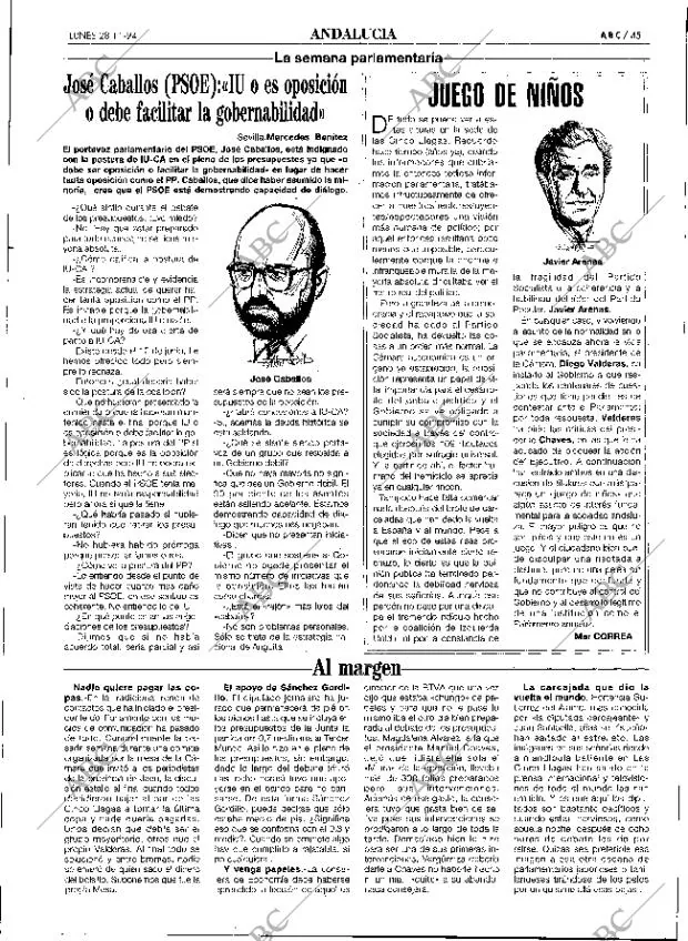 ABC SEVILLA 28-11-1994 página 45